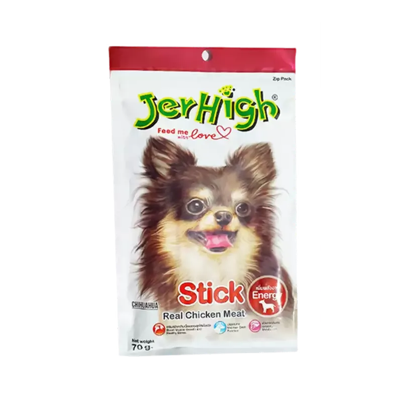 تشویقی سگ جرهای با طعم مرغ Jerhigh Stick Chicken وزن 70 گرم