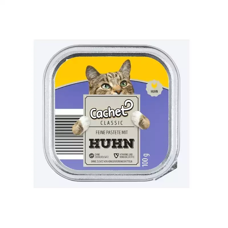 غذای کاسه‌ ای گربه بالغ کچت پته با طعم مرغ Cachet Pate Cat Food With Chicken وزن 100 گرم