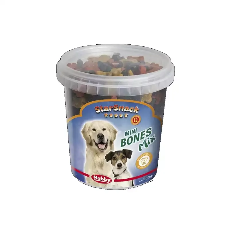 تشویقی سگ نوبی سطلی Nobby Treat Mini Bones Mix وزن 500 گرم