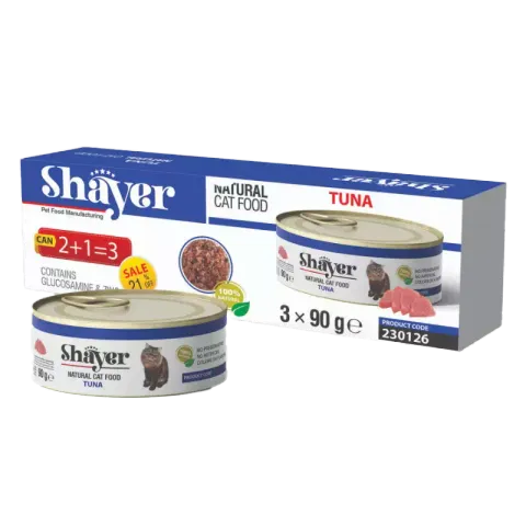 کنسرو غذای گربه شایر با طعم ماهی تن بسته 3 عددی