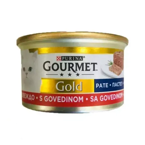 کنسرو غذای گربه گورمت با طعم گوشت گاو Gourmet Beef وزن 85 گرم