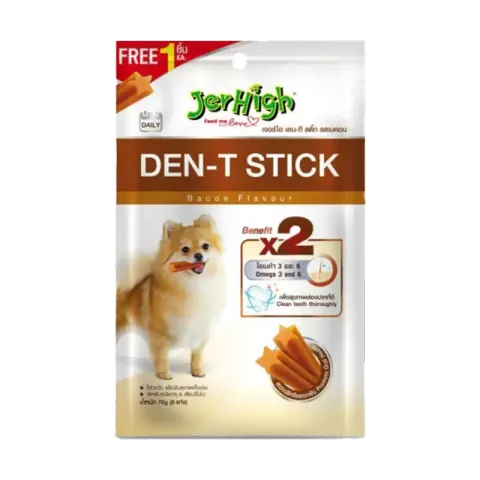 تشویقی سگ با طعم بیکن جرهای Jerhigh Bacon Den-T وزن 70 گرم