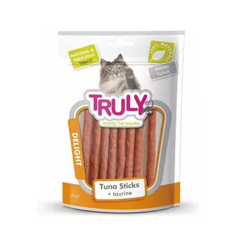 تشویقی گربه ترولی مدل اسنک نرم میله ای ماهی تن Truly Tuna Sticks Taurin وزن 50 گرم