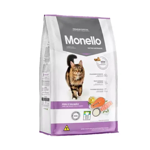 غذای خشک گربه عقیم شده مونلو با طعم بوقلمون و ماهی سالمون Monello Sterilised Turkey & salmon وزن 10.1 کیلوگرم