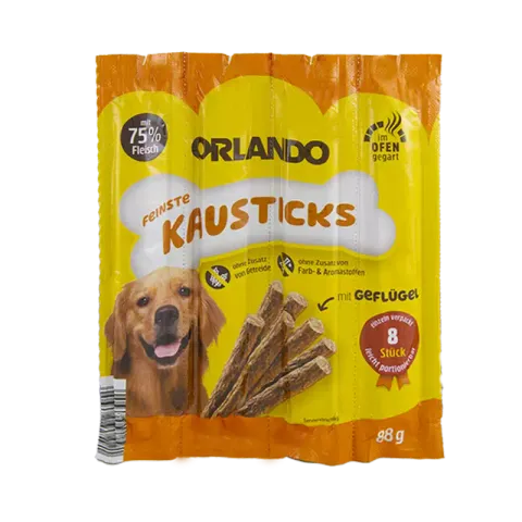 تشویقی مدادی سگ اورلاندو با طعم مرغ Orlando Stick Poultry بسته 4 عددی