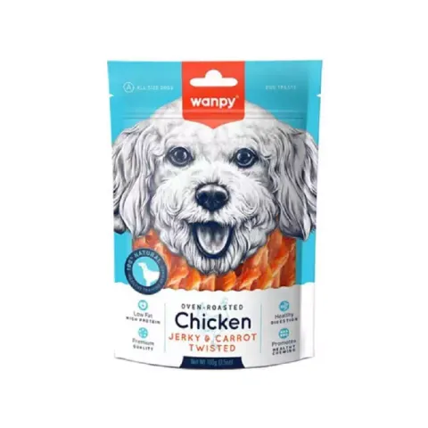 تشویقی سگ ونپی مدل Chicken Jerky & Carrot Stick طعم مرغ و هویج وزن 100 گرم