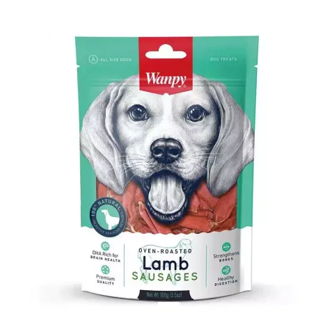 تشویقی سگ ونپی مدل Lamb Sausages سوسیس با طعم بره وزن 100 گرم